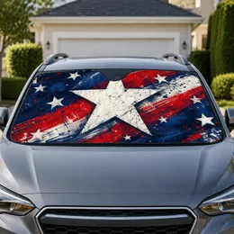 Distressed American Stars And Stripes For Fourth Of July Road Trips And Veterans Car Sunshade