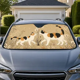 Calico Cats With Dandelions For Cat Lovers Valentine Gifts And Relaxing Daily Drives Car Sunshade