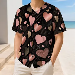 Rose Gold And Blush Heart Motifs For Valentine Games And Romantic Activewear Lovers Baseball Jersey