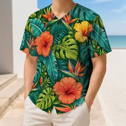Tropical Hibiscus And Jungle Leaves For Resort Travel, Beach Days And Summer Sports Baseball Jersey