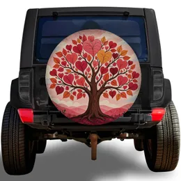 Autumn Heart Leaf Tree for Romantic Road Trips RV Campers and Outdoor Adventures Spare Tire Cover