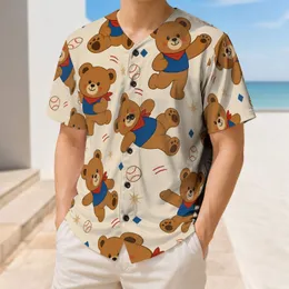 Cheerful Teddy Bear Varsity Mascots For Game Day, Picnics, And Casual Adult Wear Baseball Jersey