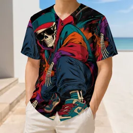 Urban Crouching Skeleton Streetwear Look For Skate Style Fans And Casual Sports Days Baseball Jersey