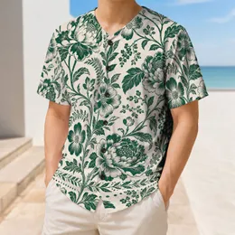 Emerald Green Vintage Floral Botanical Game Day Streetwear Style for Men and Women Baseball Jersey