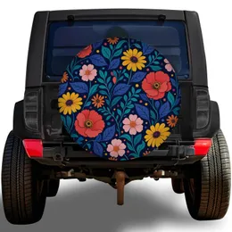 Midnight Navy Wildflower Garden For RV Camping, Trailer Travel And Outdoor Adventure Fans Spare Tire Cover