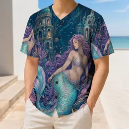 Mermaid Underwater Fantasy Ocean Palace Look For Beach Trips, Festivals And Casual Wear Baseball Jersey