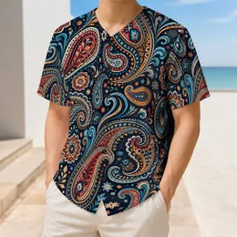Midnight Navy Paisley Boho Beachwear For Summer Festivals And Casual Everyday Style Baseball Jersey