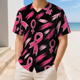 Pink Ribbon Breast Cancer Awareness Athletic Style for Charity Walks and Supporters Baseball Jersey
