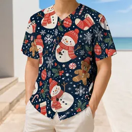 Cheerful Snowmen, Gingerbread Bears And Candy Canes For Christmas Holiday Team Fans Baseball Jersey