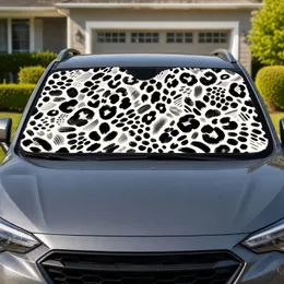 Bold Black And White Animal Spots For Stylish Everyday Driving And New Car Owners Car Sunshade