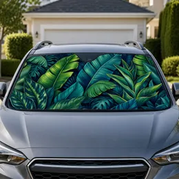 Tropical Banana Leaf Jungle Foliage For Cool Summer Parking And Beach Road Trips Car Sunshade