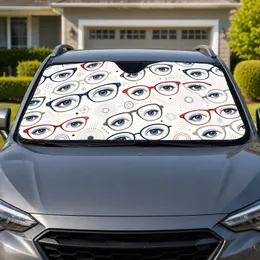 Optical Eyeglasses And Blue Eyes Decor For Optometrists And Vision Care Professionals Car Sunshade