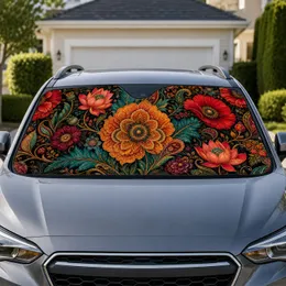 Bohemian Wildflower Garden Decor for Daily Commutes and Nature Loving Car Owners Car Sunshade