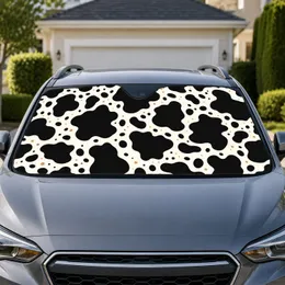 Black And White Holstein Cowhide Spots For Farmhouse Road Trip Style Lovers And Cow Fans Car Sunshade