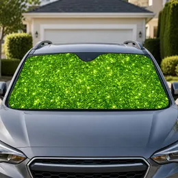 Lime Green Glitter Sparkle Texture for Bold Vehicle Style and Everyday Driving Fans Car Sunshade