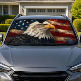 Bald Eagle American Flag Patriotic UV Protection For Veterans And Freedom Lovers Car Sunshade