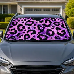 Purple Leopard Spots For Cool Summer Driving, Road Trips, and Everyday Commuters Car Sunshade