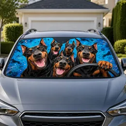 Doberman Dogs Driving Fun For Dog Lovers Road Trips, Commutes And Daily Travel Car Sunshade