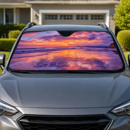 Ocean Sunset Shoreline For Coastal Road Trips And Relaxing Summer Travel Escapes Car Sunshade