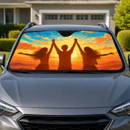 Sunset Friends Silhouette Road Trip Gift for Best Friends and Adventure Lovers Everywhere Car Sunshade