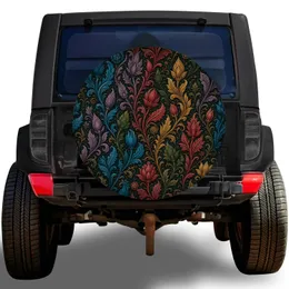 Ornate Botanical Floral Tapestry For Boho Road Trips And Nature Loving Adventurers Spare Tire Cover
