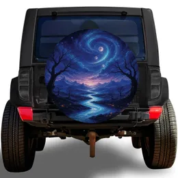 Mystical Night Valley River For Stargazing Road Trips And Outdoor Adventure Travelers Spare Tire Cover