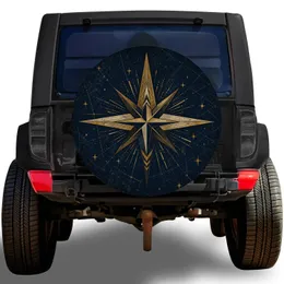 Vintage Compass Star Emblem For Overland Adventures And Off Road Travel Enthusiasts Spare Tire Cover