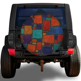 Abstract Geometric Tile Mosaic For Weekend Road Trips And Active Modern SUV Owners Spare Tire Cover
