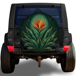 Bird Of Paradise And Agave Botanical For Adventure Loving Outdoor Vehicle Owners Spare Tire Cover