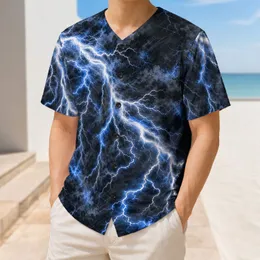 Electric Lightning Storm Clouds for Game Day Streetwear and Night Sports Fan Style Baseball Jersey