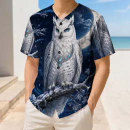 Snowy White Owl And Crescent Moon Night Sky Game Day Athletic Style For Baseball Fans Baseball Jersey