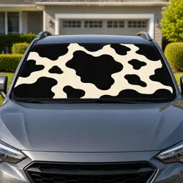 Black And White Holstein Cowhide For Western Road Trips And Farmhouse Style Drivers Car Sunshade