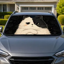 Grumpy Black And White Cat With Crossed Paws For Cat Lover Road Trip Travel Style Car Sunshade