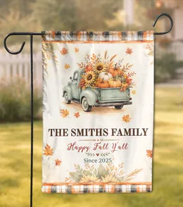 Personalized Family Name Garden Flag – Custom Four Seasons Outdoor Yard Decor for New Home Housewarming Gift