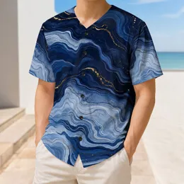 Navy Blue Topographic Wave Athletic Style For Sports Training And Everyday Wear For Men Baseball Jersey