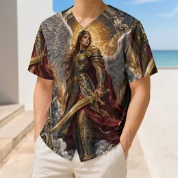 Celestial Angel Guardian With Golden Sword For Fantasy Game Day Athletic Style Fans Baseball Jersey