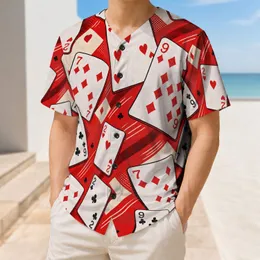 Red Poker Cards Casino Game Day Streetwear For Card Players And Vegas Night Events Baseball Jersey