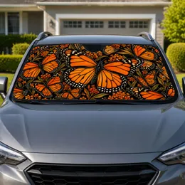 Orange Black Butterfly Garden Road Trip Accessory for Nature Lovers and Commuters Car Sunshade