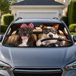 Funny Rescue Dogs Driving Road Trip Accessory For Pet Lovers, Dog Moms And Dads Car Sunshade