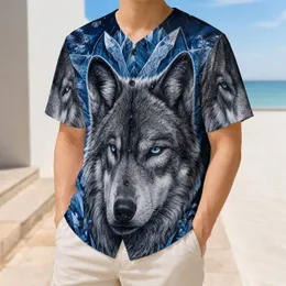 Arctic Wolf Ice Mountain Crest For Winter Sports Fans And Outdoor Streetwear Style Baseball Jersey