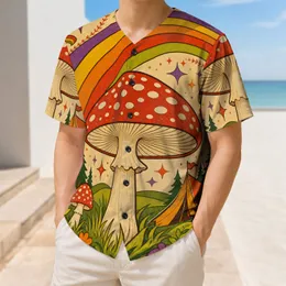 Retro Amanita Mushroom Rainbow Outdoor Camping Style For Hikers And Festival Lovers Baseball Jersey