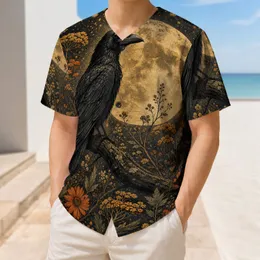 Black Raven Harvest Moon Florals Retro Style For Gothic Streetwear And Game Day Wear Baseball Jersey