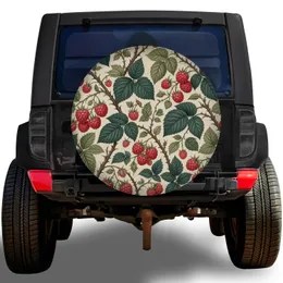 Vintage Raspberry Botanical Bramble Garden For Rustic RV And Camper Travel Adventures Spare Tire Cover