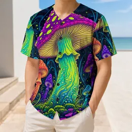 Neon Mushroom Forest Psychedelic Night Festival Rave Streetwear For Men And Women Baseball Jersey