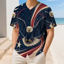 Patriotic Bald Eagle American Flag Art For Fourth Of July Athletic Game Day Fanwear Baseball Jersey