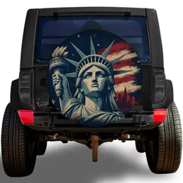 Statue Of Liberty Patriotic American Flag Vintage Look For Jeep RV Travel Adventures Spare Tire Cover