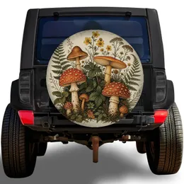 Vintage Woodland Mushroom Garden For RV Camping, Road Trips And Outdoor Nature Lovers Spare Tire Cover