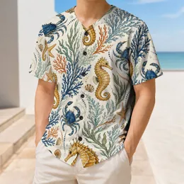 Seahorse And Blue Crab Coastal Reef Watercolor For Beach Games And Summer Sports Fans Baseball Jersey