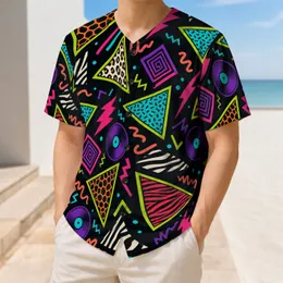 Retro 80s Memphis Geometric Neon Streetwear For Parties, Festivals And Beach Days Baseball Jersey