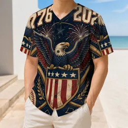 Patriotic Bald Eagle Stars And Stripes 1776 2026 For July 4th Fans Vintage Sports Game Day Baseball Jersey